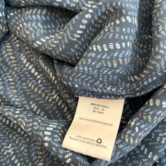 Metaphor Blouse Women's Medium Blue V-Neck Popover Lightweight Long Sleeve Sheer - Picture 7 of 8